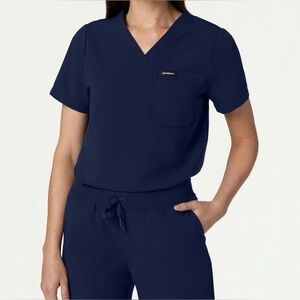 Rhena Essential 1-Pocket Scrub Top navy